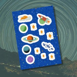 Sleepy Space Adventure Cute Planets Sticker Sheet