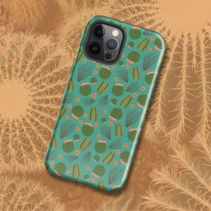 Barrel Cactus and Ocotillo Pattern Desert Plants Tough Case for iPhone®