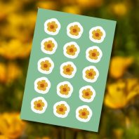 hand drawn arizona poppies sticker sheet