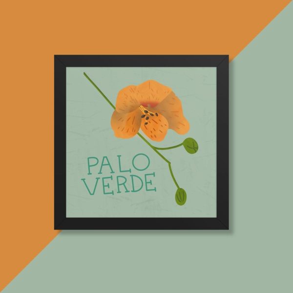 hand drawn hand lettered arizona palo verde yellow flower art print