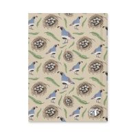 Bird nest and bird pattern notebook with nesting birds and eggs illustration, perfect for nature-inspired journals.