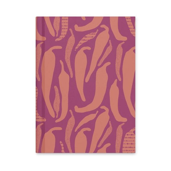 hardcover-journal-matte-white-8x5.75-front-6941cb4262e14.jpg Vibrant abstract book cover design with pink and purple organic shapes, modern and stylish.