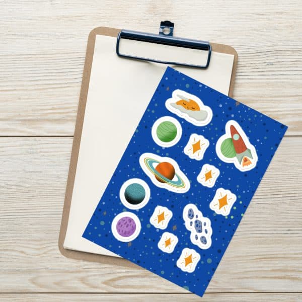 kiss-cut-sticker-sheet-white-front-6913ca3d3b69d.jpg Colorful space-themed sticker sheet by Tucson-based artist Nicole Peery