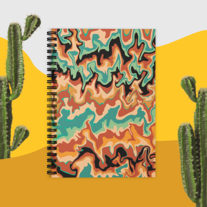 abstract topo map notebook, Sonoran Desert terrain art, Tucson Arizona